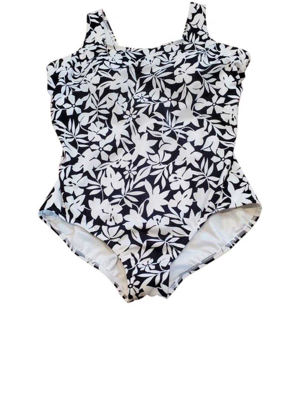 LANDS END 1 Piece Swimsuit Chlorine Resistant Tugless Tank Soft Cup SZ 18W - Picture 2 of 9